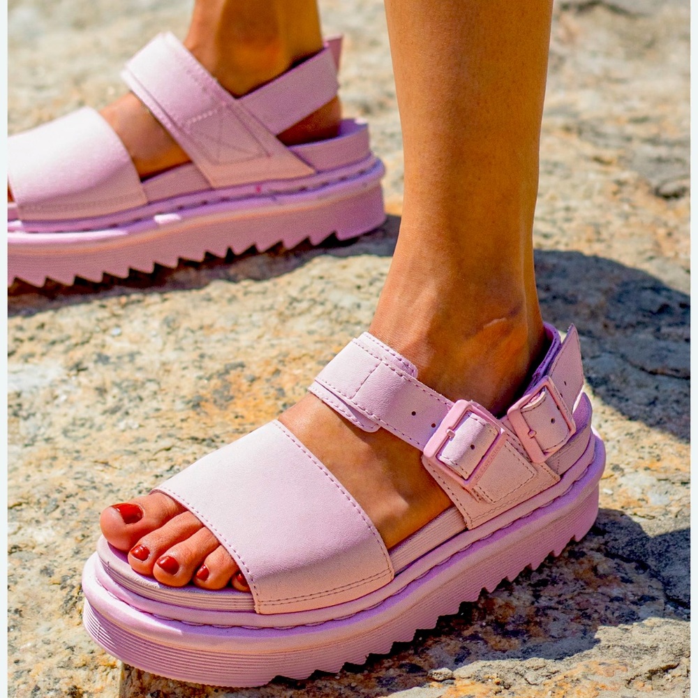 Dr. Martens Voss Mono Pink Platform Sandals SZ 9